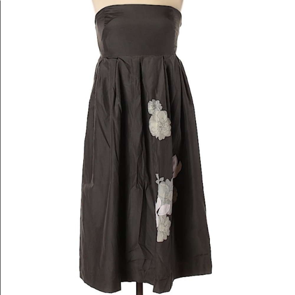 Dark gray dress with floral detail